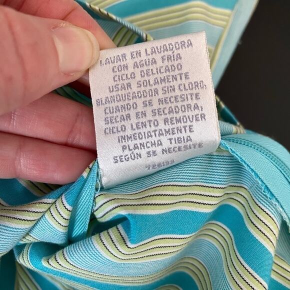 Worthington Vtg Nautical Colorful Retro Stripe Sleeveless Wrap Y2K Stretch Top L - Picture 5 of 8